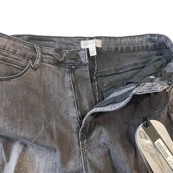 Kendall & Kylie Womens Jeans Size 9/10 Black Kouture High Rise Crop Flare Denim - Picture 3 of 15
